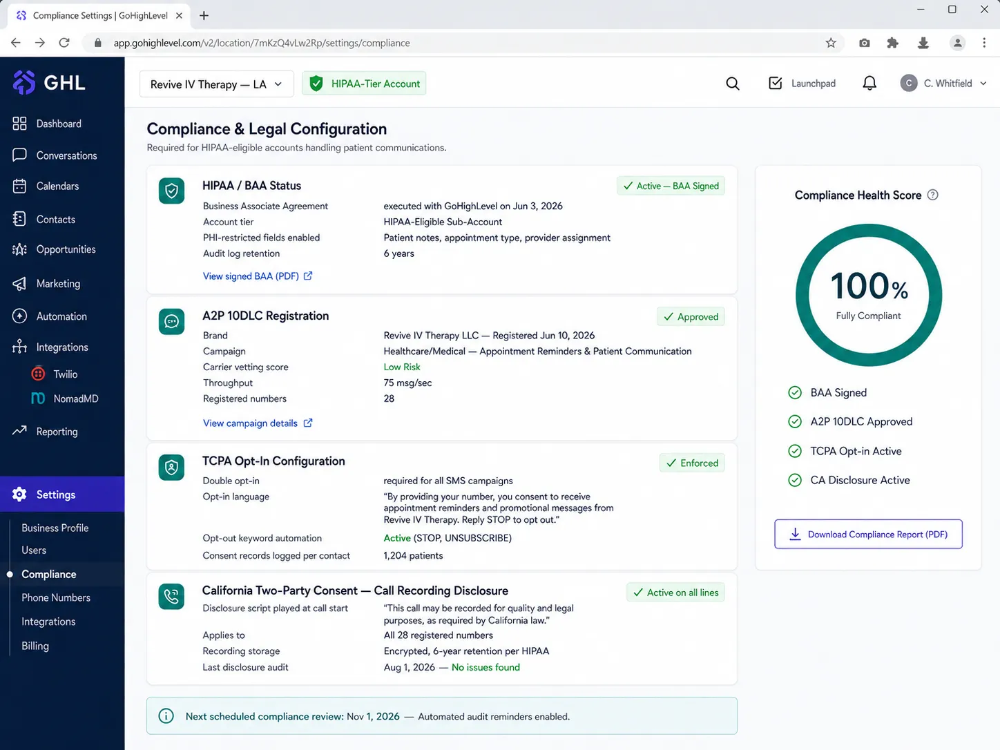 GHL + Twilio + Custom EMR Integration Specialist