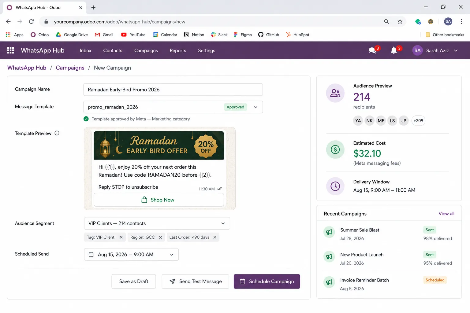 WhatsApp Business API Integration for Odoo CRM